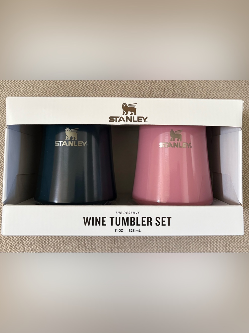 STANLEY Reserve Wine Tumbler Set 11 oz Stainless Steel Travel Mug Blue & Pink